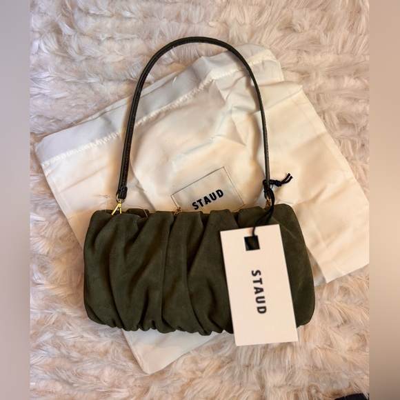 STAUD baguette Khaki Green Shoulder Bag - Picture 10 of 14